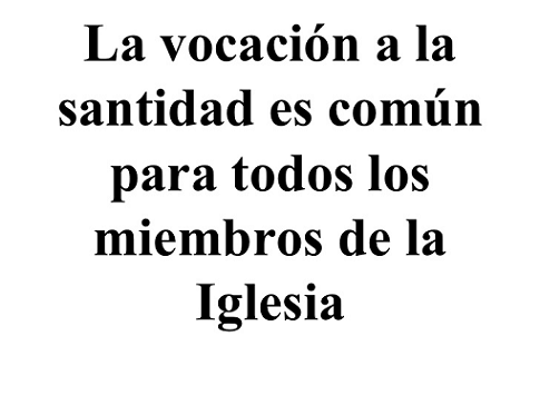 Vocación de todos los miembros de la Iglesia a la Santidad